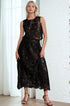 Embroidered Lace Shine Maxi Skirt